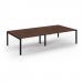 Connex Scalloped 3200 x 1600 x 725mm Back to Back Desk ( 4 x 1600mm ) - Black Frame / Walnut Top SCO3216-K-W