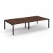 Connex Scalloped 3200 x 1600 x 725mm Back to Back Desk ( 4 x 1600mm ) - Black Frame Walnut Top SCO3216-K-W