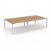 Connex Scalloped 3200 x 1600 x 725mm Back to Back Desk ( 4 x 1600mm ) - White Frame Beech Top SCO3216-WH-B