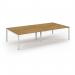 Connex Scalloped 3200 x 1600 x 725mm Back to Back Desk ( 4 x 1600mm ) - White Frame Oak Top SCO3216-WH-O