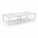 Connex Scalloped 3200 x 1600 x 725mm Back to Back Desk ( 4 x 1600mm ) - White Frame White Top SCO3216-WH-WH