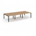 Connex Scalloped 3600 x 1600 x 725mm Back to Back Desk ( 6 x 1200mm ) - Black Frame Beech Top SCO3616-K-B
