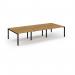 Connex Scalloped 3600 x 1600 x 725mm Back to Back Desk ( 6 x 1200mm ) - Black Frame Oak Top SCO3616-K-O