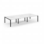 Connex Scalloped 3600 x 1600 x 725mm Back to Back Desk ( 6 x 1200mm ) - Black Frame / White Top SCO3616-K-WH