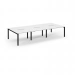 Connex Scalloped 3600 x 1600 x 725mm Back to Back Desk ( 6 x 1200mm ) - Black Frame White Top SCO3616-K-WH