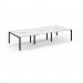 Connex Scalloped 3600 x 1600 x 725mm Back to Back Desk ( 6 x 1200mm ) - Black Frame White Top SCO3616-K-WH