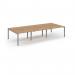 Connex Scalloped 3600 x 1600 x 725mm Back to Back Desk ( 6 x 1200mm ) - Silver Frame Beech Top SCO3616-S-B