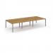 Connex Scalloped 3600 x 1600 x 725mm Back to Back Desk ( 6 x 1200mm ) - Silver Frame / Oak Top SCO3616-S-O