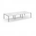 Connex Scalloped 3600 x 1600 x 725mm Back to Back Desk ( 6 x 1200mm ) - Silver Frame / White Top SCO3616-S-WH