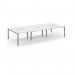 Connex Scalloped 3600 x 1600 x 725mm Back to Back Desk ( 6 x 1200mm ) - Silver Frame White Top SCO3616-S-WH