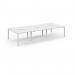 Connex Scalloped 3600 x 1600 x 725mm Back to Back Desk ( 6 x 1200mm ) - White Frame White Top SCO3616-WH-WH