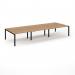 Connex Scalloped 4200 x 1600 x 725mm Back to Back Desk ( 6 x 1400mm ) - Black Frame Beech Top SCO4216-K-B