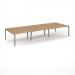 Connex Scalloped 4200 x 1600 x 725mm Back to Back Desk ( 6 x 1400mm ) - Silver Frame / Beech Top SCO4216-S-B