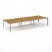Connex Scalloped 4200 x 1600 x 725mm Back to Back Desk ( 6 x 1400mm ) - Silver Frame Oak Top SCO4216-S-O