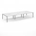 Connex Scalloped 4200 x 1600 x 725mm Back to Back Desk ( 6 x 1400mm ) - Silver Frame White Top SCO4216-S-WH