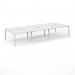 Connex Scalloped 4200 x 1600 x 725mm Back to Back Desk ( 6 x 1400mm ) - White Frame White Top SCO4216-WH-WH