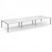 Connex Scalloped 4800 x 1600 x 725mm Back to Back Desk ( 6 x 1600mm ) - Silver Frame / White Top SCO4816-S-WH