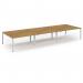 Connex Scalloped 4800 x 1600 x 725mm Back to Back Desk ( 6 x 1600mm ) - White Frame Oak Top SCO4816-WH-O