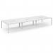Connex Scalloped 4800 x 1600 x 725mm Back to Back Desk ( 6 x 1600mm ) - White Frame White Top SCO4816-WH-WH