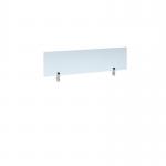 Desktop clear acrylic screen topper with white brackets 1200mm wide SE1200-CA-WH