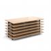 Rectangular folding leg table with white legs and straight foot rails 1200mm x 800mm - Barcelona Walnut SFL1200-WH-BW