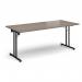 Rectangular folding leg table with black legs and straight foot rails 1800mm x 800mm - Barcelona Walnut SFL1800-K-BW