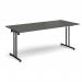 Rectangular folding leg table with black legs and straight foot rails 1800mm x 800mm - Onyx Grey SFL1800-K-OG