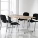 Rectangular folding leg table with white legs and straight foot rails 1800mm x 800mm - Barcelona Walnut SFL1800-WH-BW