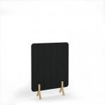 Stripe Acoustic Floor Standing Screen Wooden Legs 1200w 1600h - Black SFSC1600-WF-BK