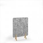 Stripe Acoustic Floor Standing Screen Wooden Legs 1200w 1600h - Dark Silver Grey SFSC1600-WF-DG