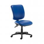 Senza high back operator chair with no arms - Ocean Blue vinyl SH40-000-74465
