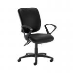 Senza high back operator chair with fixed arms - Nero Black vinyl SH43-000-00110
