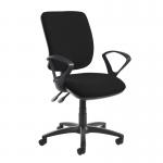 Senza High fabric back operator chair with fixed arms - black SH43-000-BLK