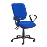 Senza High fabric back operator chair with fixed arms - blue SH43-000-BLU