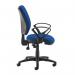 Senza High fabric back operator chair with fixed arms - blue SH43-000-BLU