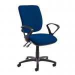 Senza high back operator chair with fixed arms - Curacao Blue SH43-000-YS005