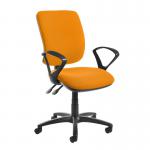 Senza high back operator chair with fixed arms - Solano Yellow SH43-000-YS072
