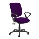 Senza high back operator chair with fixed arms - Tarot Purple SH43-000-YS084