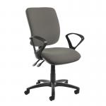 Senza high back operator chair with fixed arms - Slip Grey SH43-000-YS094