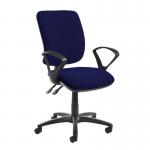 Senza high back operator chair with fixed arms - Ocean Blue SH43-000-YS100