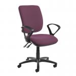 Senza high back operator chair with fixed arms - Bridgetown Purple SH43-000-YS102
