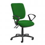Senza high back operator chair with fixed arms - Lombok Green SH43-000-YS159