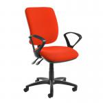 Senza high back operator chair with fixed arms - Tortuga Orange SH43-000-YS168