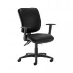 Senza high back operator chair with adjustable arms - Nero Black vinyl SH44-000-00110