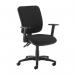 Senza High fabric back operator chair with adjustable arms - black SH44-000-BLK