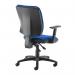 Senza High fabric back operator chair with adjustable arms - blue SH44-000-BLU