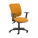 Senza high back operator chair with adjustable arms - Solano Yellow SH44-000-YS072