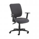 Senza high back operator chair with adjustable arms - Blizzard Grey SH44-000-YS081