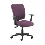 Senza high back operator chair with adjustable arms - Bridgetown Purple SH44-000-YS102
