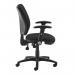 Senza High fabric back operator chair with folding arms - black SH46-000-BLK